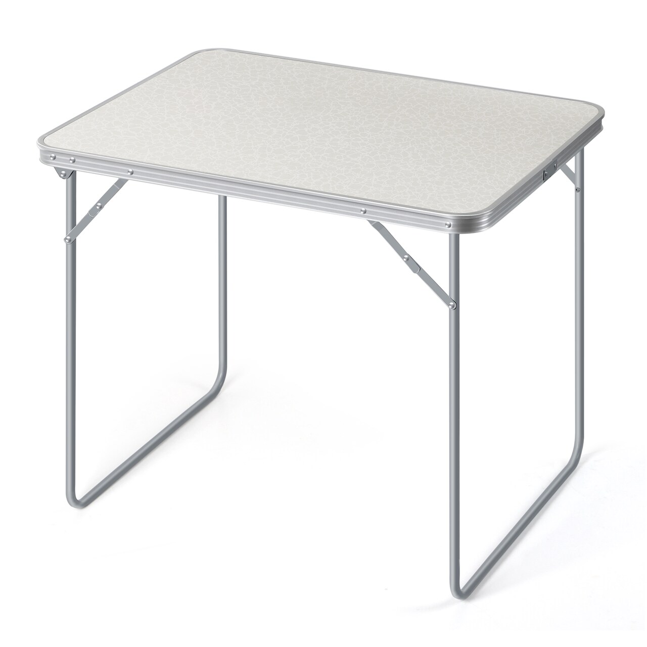 Portable Folding Camping Table – Lightweight 31" White Outdoor Picnic Table, Waterproof MDF & Aluminum Alloy, Compact for Beach, Tailgating, Patio & Indoor Use